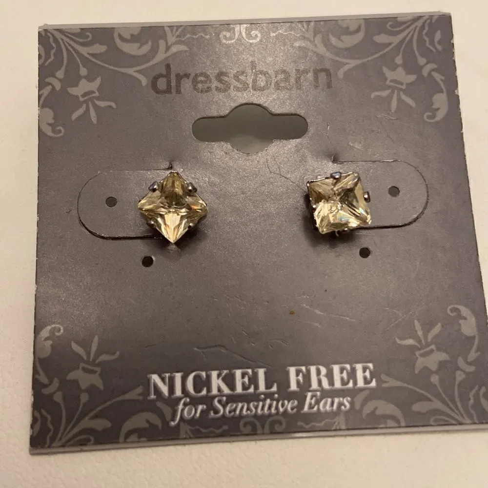 DressBarn NWT crystal square earrings